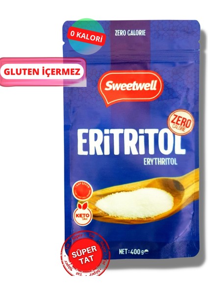 Sıfır Kalori Eritritol Toz Tatlandırıcı 3 x 400 gr