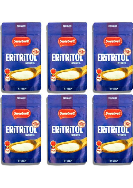 Sıfır Kalori Eritritol Toz Tatlandırıcı 6 x 400 gr