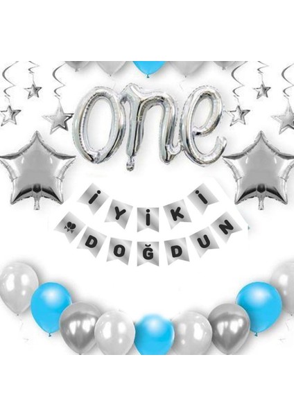 Doğum Günü Süsleri Seti 1 Yaş Erkek