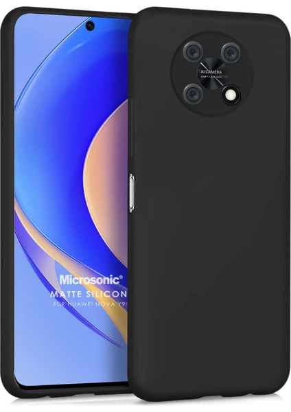 Matte Silicone Huawei Nova Y90 Kılıf Siyah