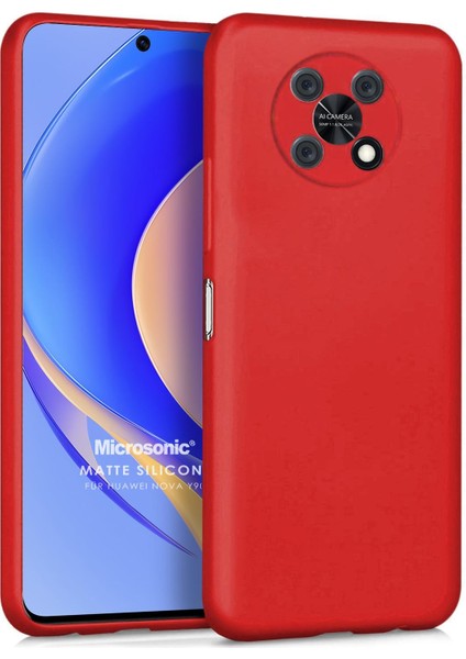 Matte Silicone Huawei Nova Y90 Kılıf Kırmızı