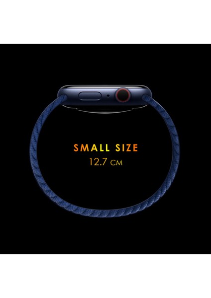 Apple Watch Series 8 45MM Kordon, (Small Size, 127MM) Braided Solo Loop Band Kahverengi