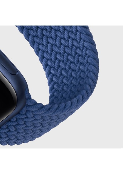 Apple Watch Series 8 45MM Kordon, (Small Size, 127MM) Braided Solo Loop Band Kahverengi