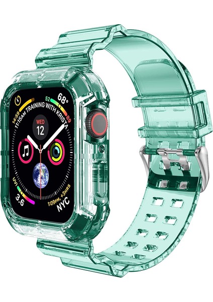 Apple Watch Se 2022 40MM Kordon Transparent Clear Band Yeşil