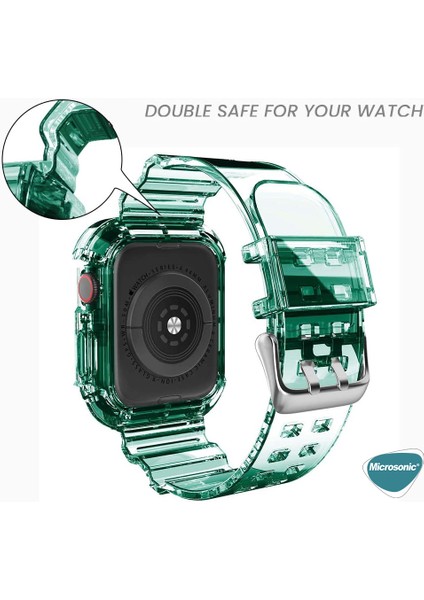 Apple Watch Se 2022 40MM Kordon Transparent Clear Band Yeşil modelleri