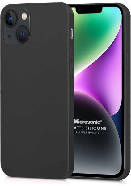 Matte Silicone Apple iPhone 14 Kılıf Siyah