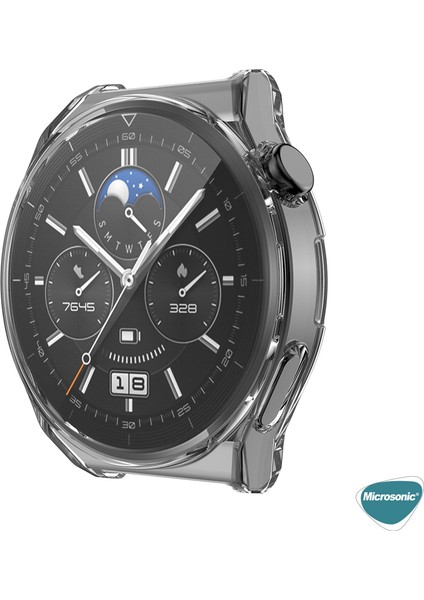 Huawei Watch Gt 3 Pro 43MM Seramik Kılıf 360 Full Round Soft Silicone Siyah