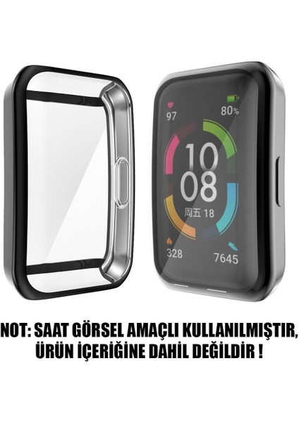 Huawei Band 7 Kılıf 360 Full Round Soft Silicone Siyah fiyatları
