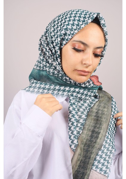 Desenli Keten Flamlı Eşarp - Desen-543-Renk-11