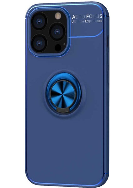 Apple iPhone 14 Pro Max Kılıf Kickstand Ring Holder Lacivert