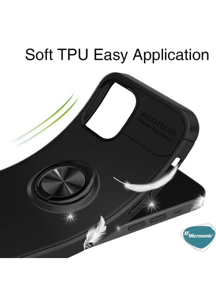 Apple iPhone 14 Pro Max Kılıf Kickstand Ring Holder Lacivert