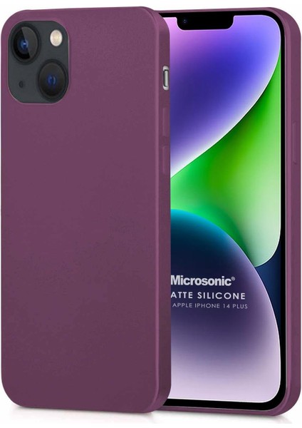 Matte Silicone Apple iPhone 14 Plus Kılıf Mor