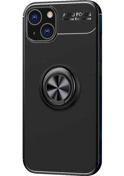 Apple iPhone 14 Plus Kılıf Kickstand Ring Holder Siyah