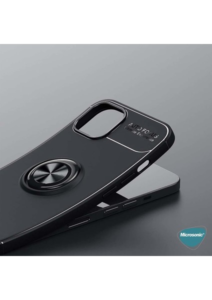 Apple iPhone 14 Plus Kılıf Kickstand Ring Holder Siyah