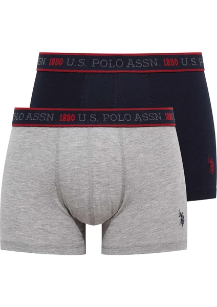 U.S. Polo Assn. Erkek Lacivert-Gri 2'li Boxer 80480