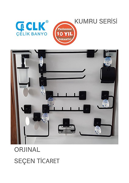 KU10-006.4 Paslanmaz Pirinç Kumru Uzun Havluluk 50 cm Mat Siyah modelleri