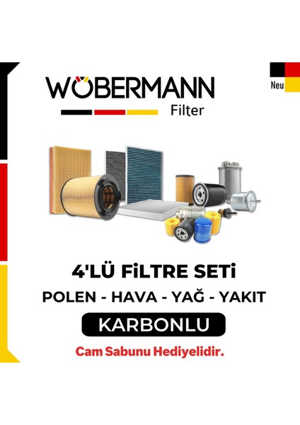 Vw Jetta 1.9 Tdı Filtre Bakım Seti 2006-2010 4lü Karbonlu