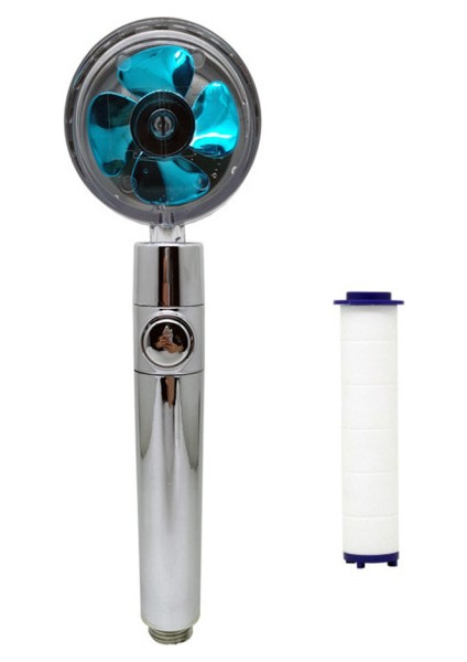 Basınç Ayarlamalı Şarjlı Duş Başlığı 8 x 26 Cm. - Mavi (Yurt Dışından)