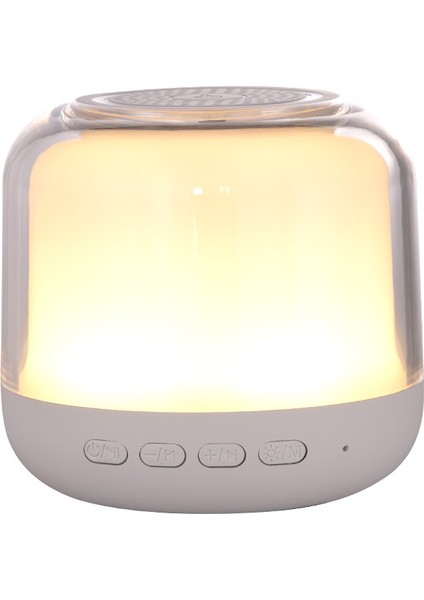 Işıklı Kablosuz Bluetooth Hoparlör - Beyaz (Yurt Dışından)