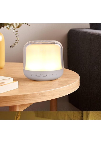 Işıklı Kablosuz Bluetooth Hoparlör - Beyaz (Yurt Dışından) fırsatları