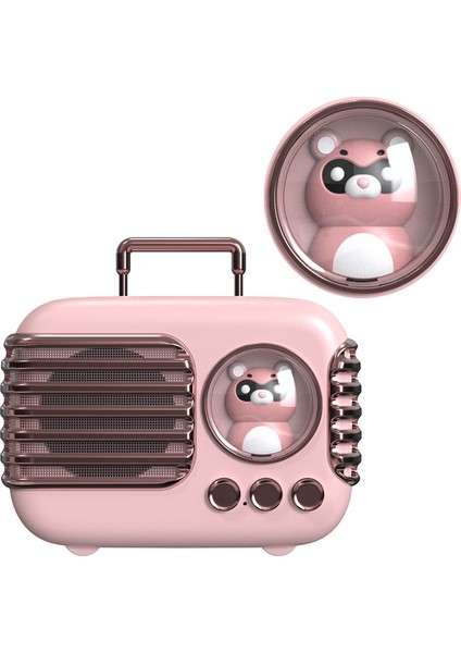 Karikatür Figürlü Bluetooth Hoparlör - Pembe (Yurt Dışından)