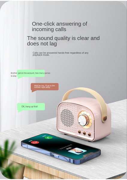 Retro Bluetooth Hoparlör - Pembe (Yurt Dışından) fiyatları