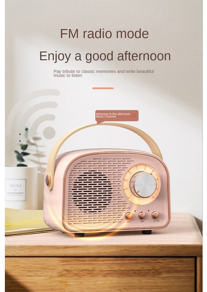 Retro Bluetooth Hoparlör - Pembe (Yurt Dışından) fırsatları