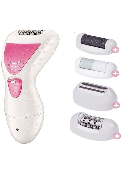 4 In 1 Su Geçirmez Epilasyon Aleti Epilatör Cihazı Tüy Alma Makinesi Topuk Törpüsü