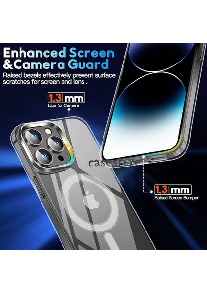 Iphone 14 Pro Manyetik Kılıf Magsafe Tutucu Ekran Koruyucu ve Lens Koruyucu 3'lü Set 3in1 fiyatları