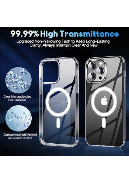 Iphone 14 Pro Manyetik Kılıf Magsafe Tutucu Ekran Koruyucu ve Lens Koruyucu 3'lü Set 3in1 modelleri