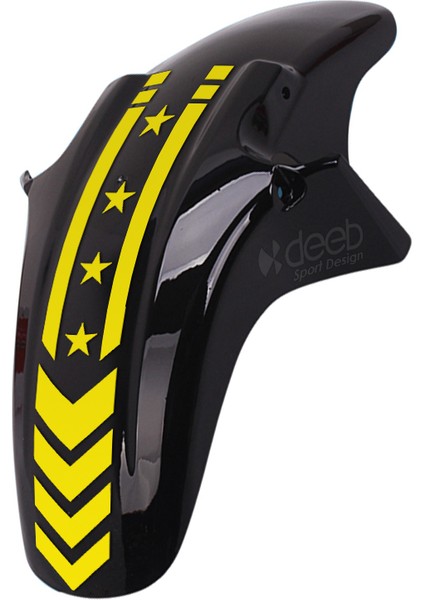 Motosiklet Çamurluk Yıldız Sticker Mat Sarı - 2 Adet