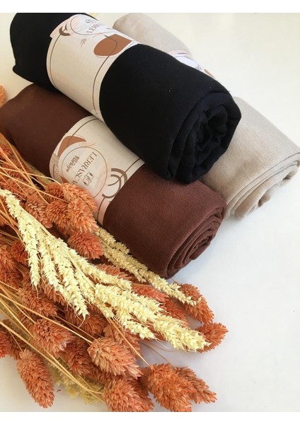 Penye Şal 3'lü Set (Siyah-Kahve-Bej)
