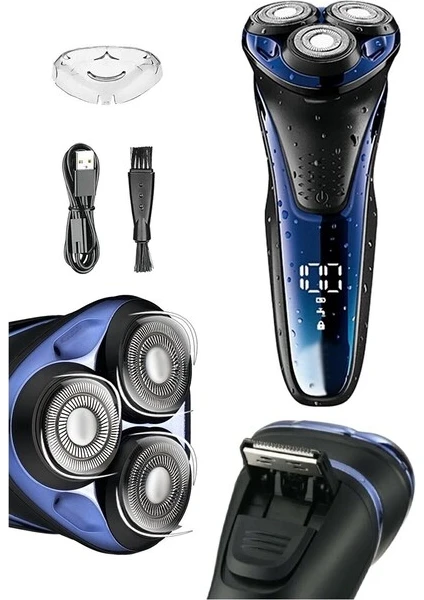 V-306 Aqua Deep Blue Touch Islak & Kuru Şarjlı Ipx7 Su Geçirmez Tıraş Makinesi Günlük Sıfır Tıraş