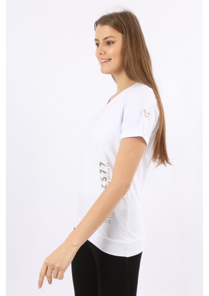 Baskılı Kısa Kollu V Yaka T-Shirt fiyatları