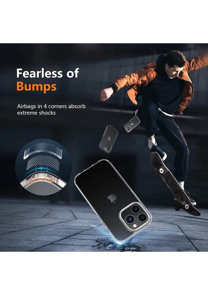 Apple Iphone 14 Pro Max Kılıf Şeffaf Ekran ve Lens Koruyucu Zırh 360 Derece Korumalı Set