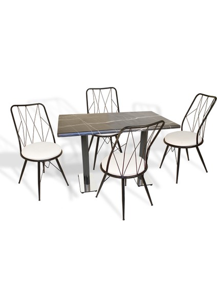 Karanfil Werzalit - Royal Mutfak Masa Takımı 80 x 120 cm - Royal Mermer Beyaz