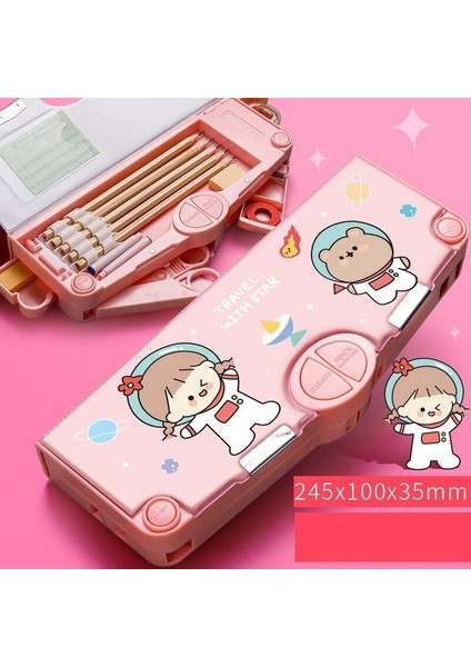 Öğrenci Kalem Kutusu - Pembe (Yurt Dışından)