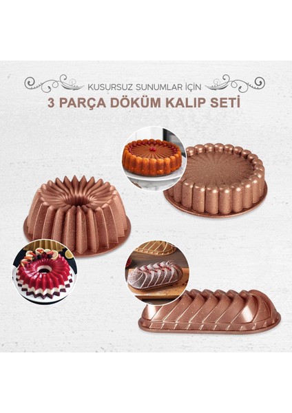 Slice Döküm Granit Kek Kalıbı Seti