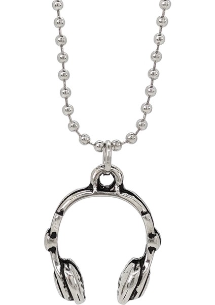 Kulaklık Figürlü Kolye Top Zincirli Gümüş Kaplama fiyatları