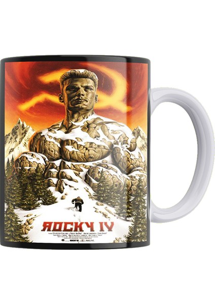 Rocky Balboa Ivan Drago Çift Taraflı Baskılı Porselen Kupa