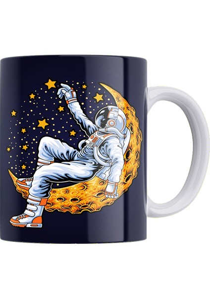 Astronot Çift Taraflı Baskılı Porselen Kupa