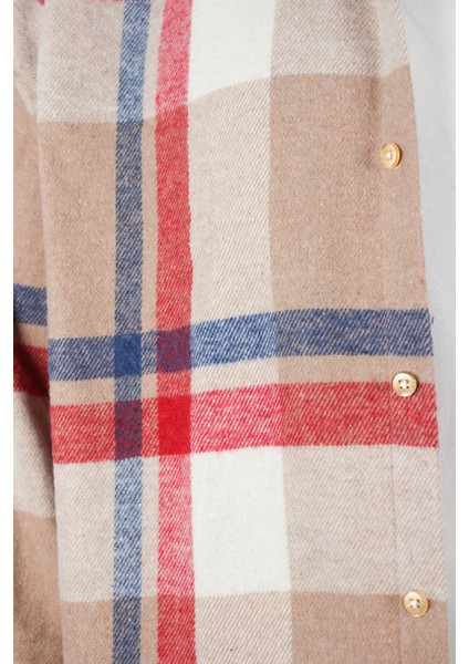 Erkek Camel Tek Cepli Uzun Kol Kışlık Klasik Kesim Ekose Oduncu Gömlek fiyatları