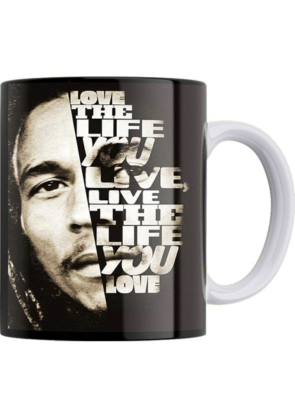 Bob Marley Çift Taraflı Baskılı Porselen Kupa