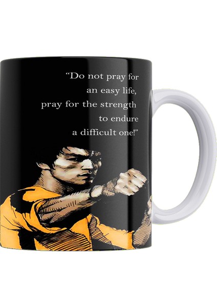 Bruce Lee Çift Taraflı Baskılı Porselen Kupa