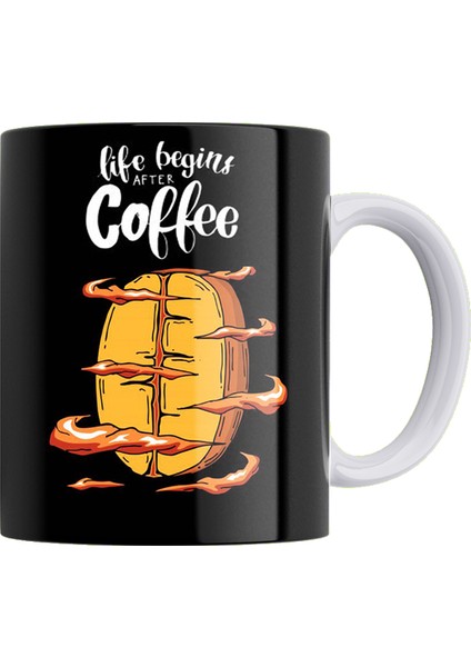 Coffee Çift Taraflı Baskılı Porselen Kupa