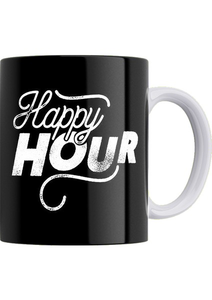Happy Hour Çift Taraflı Baskılı Porselen Kupa