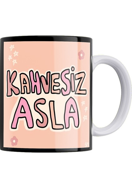 Kahve Çift Taraflı Baskılı Porselen Kupa
