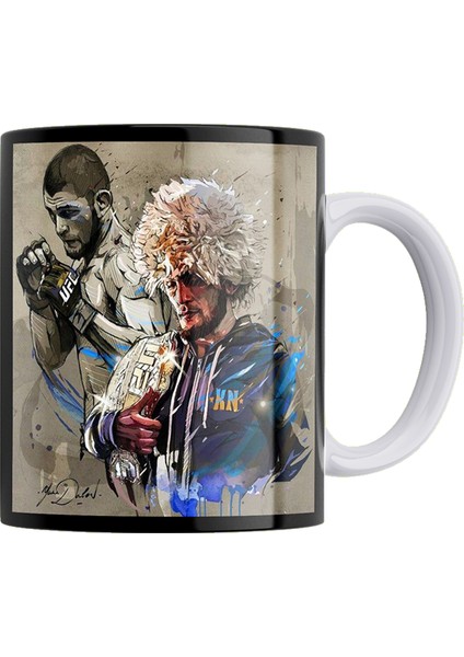 Khabib Nurmagomedov Çift Taraflı Baskılı Porselen Kupa