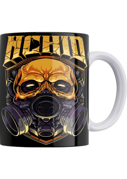 Gaz Maskesi Çift Taraflı Baskılı Porselen Kupa