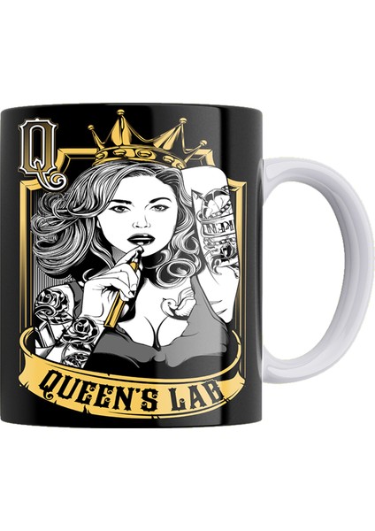 Queen's Lab Çift Taraflı Baskılı Porselen Kupa